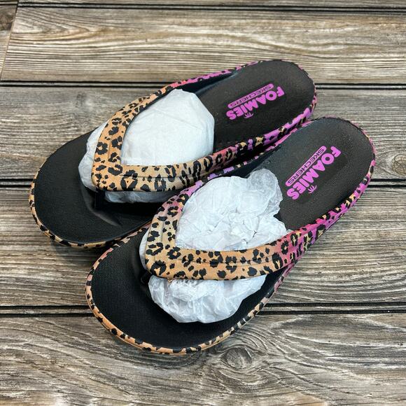 Skechers Foamies Bay Breeze Wild Kitten Sandals Size 6 - Picture 2 of 5
